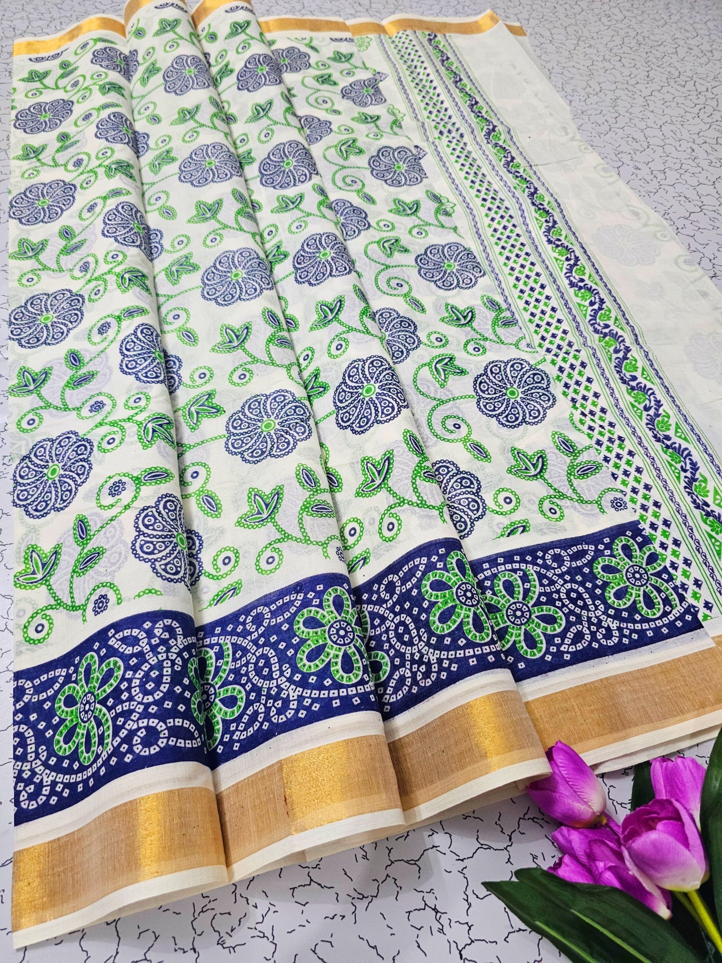 PRINTED WORK Kerala COTTON SAREES