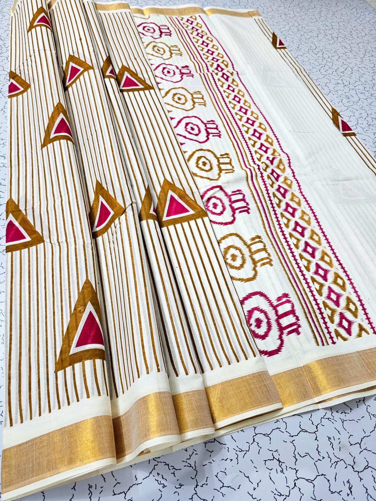 PRINTED WORK Kerala COTTON SAREES