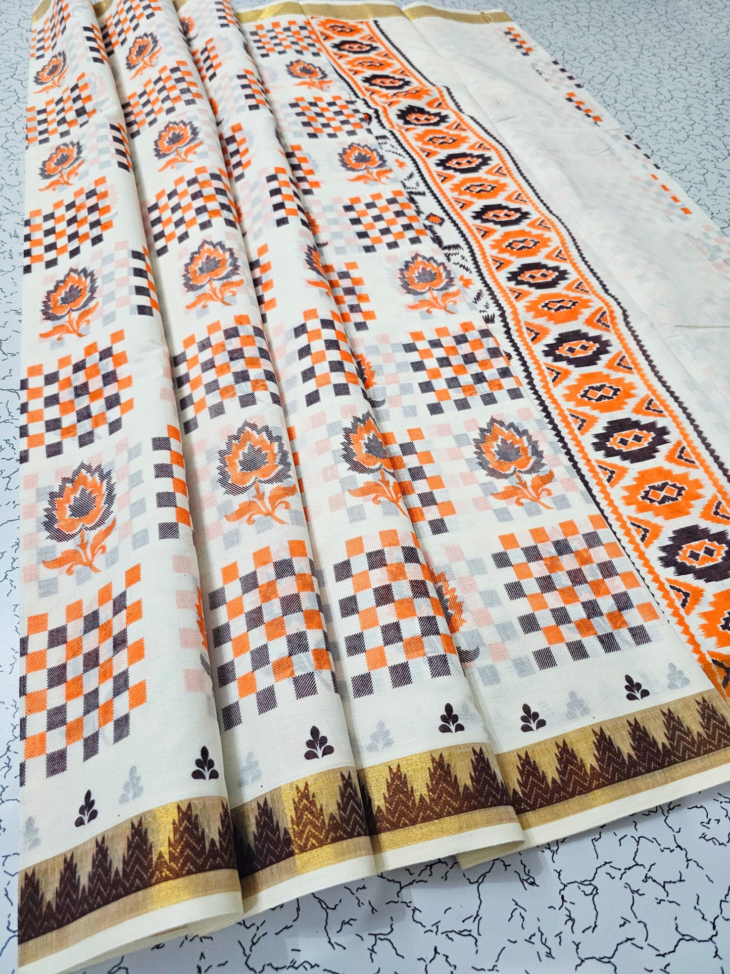 PRINTED WORK Kerala COTTON SAREES