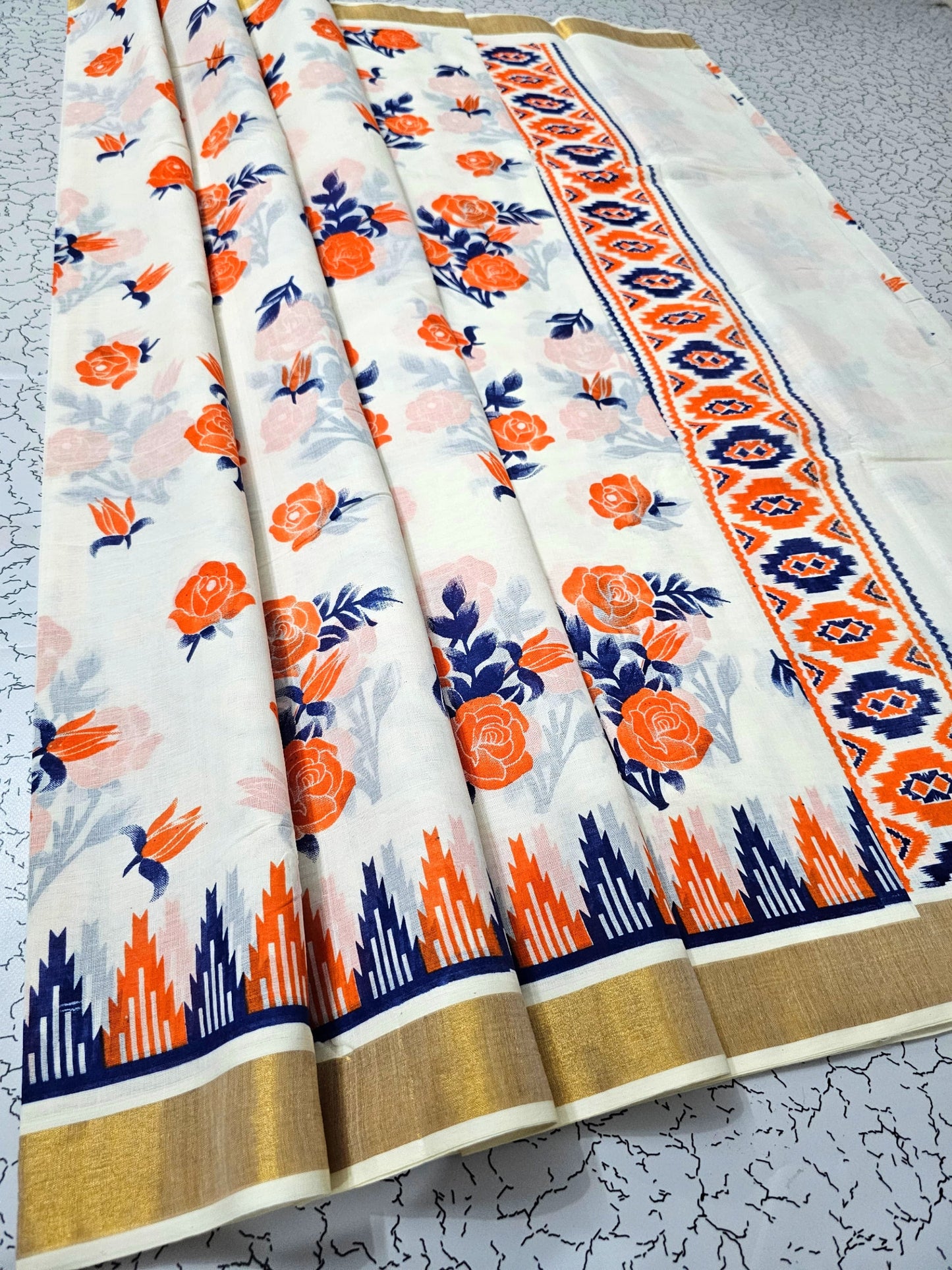 PRINTED WORK Kerala COTTON SAREES