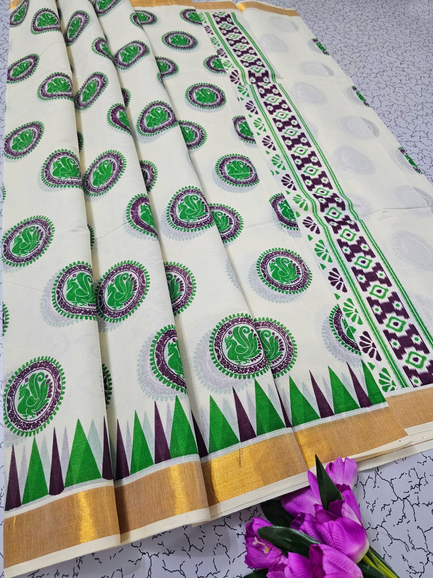 PRINTED WORK Kerala COTTON SAREES