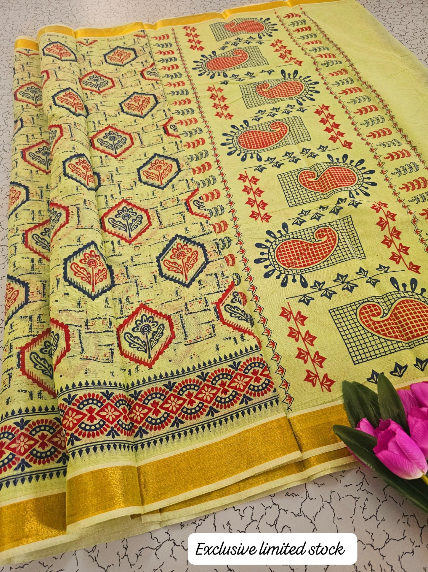 PRINTED WORK Kerala COTTON SAREES