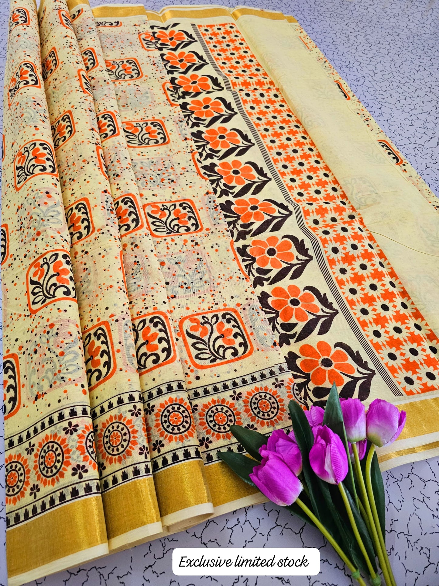 🌹 PRINTED WORK Kerala COTTON SAREES