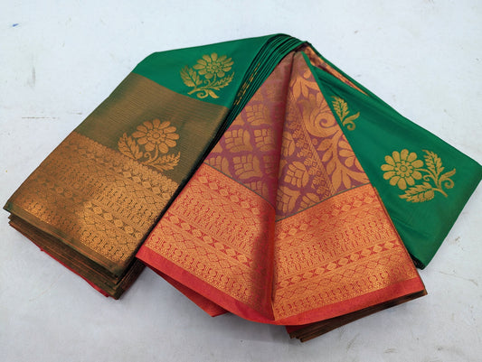 Fancy contrast Border SOFT SILK Sarees _