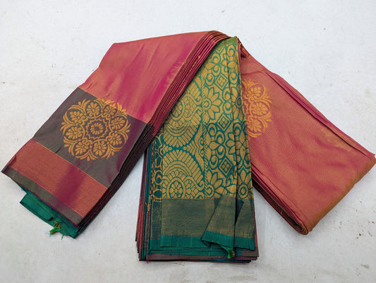 Fancy contrast Border SOFT SILK Sarees _