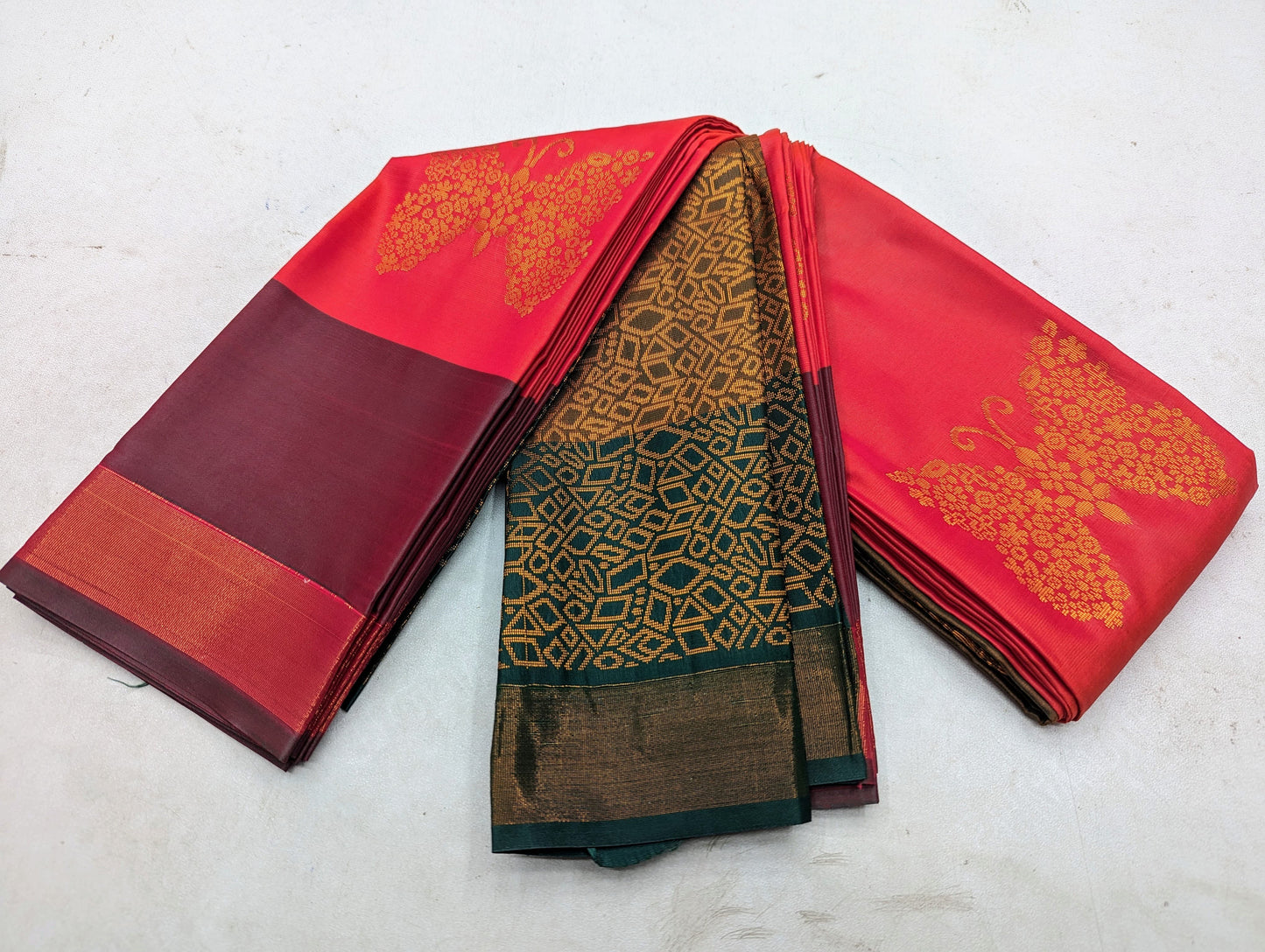 Fancy contrast Border SOFT SILK Sarees _