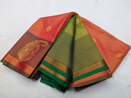 Fancy contrast Border SOFT SILK Sarees _