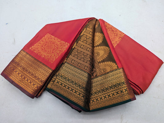 Fancy contrast Border SOFT SILK Sarees _