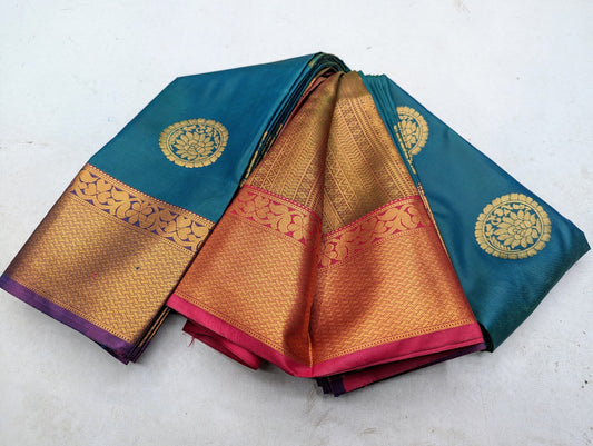 Fancy contrast Border SOFT SILK Sarees _