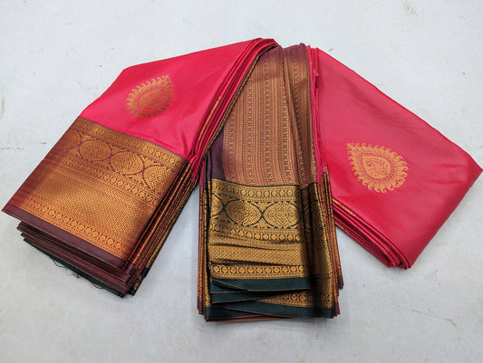 Fancy contrast Border SOFT SILK Sarees _