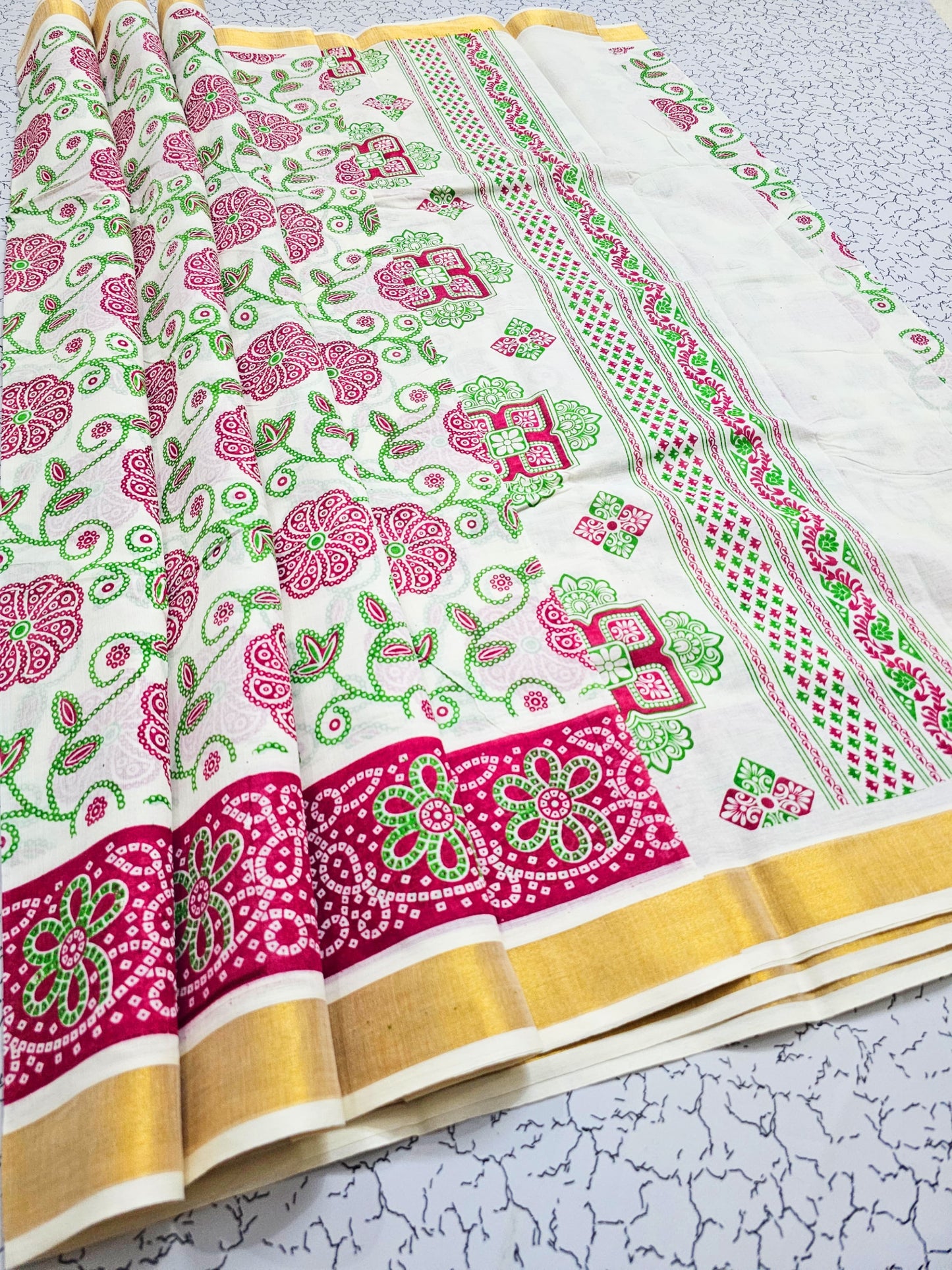 PRINTED WORK Kerala COTTON SAREES