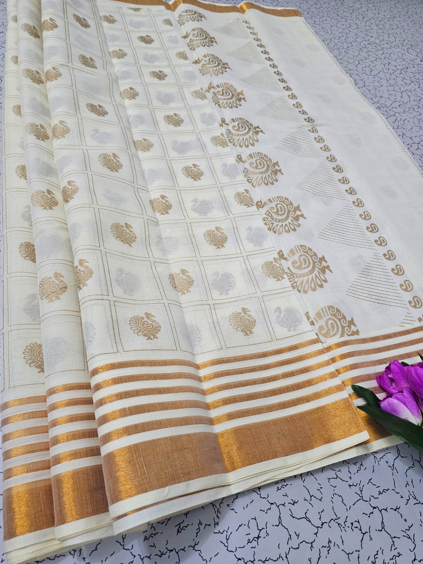 PRINTED WORK Kerala COTTON SAREES