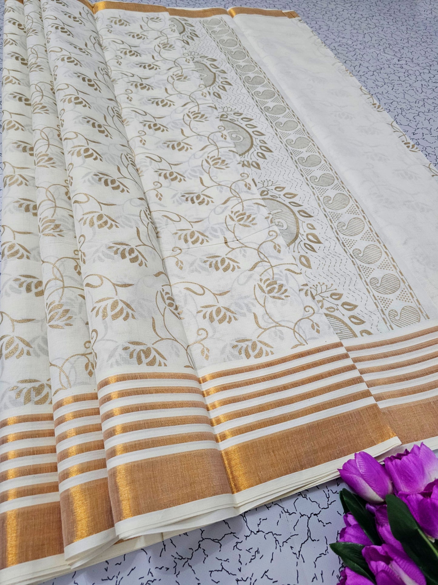 PRINTED WORK Kerala COTTON SAREES