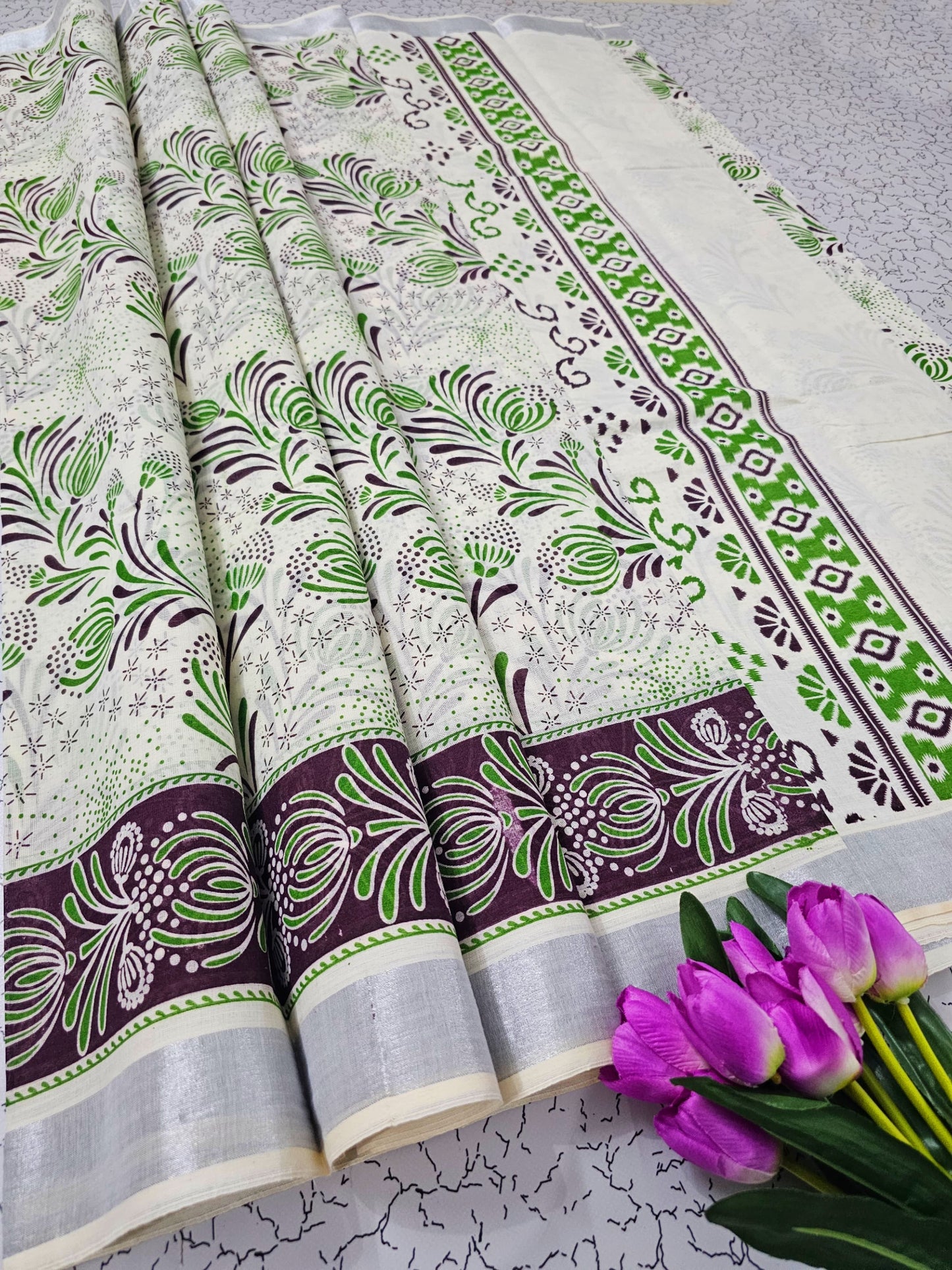 PRINTED WORK Kerala COTTON SAREES