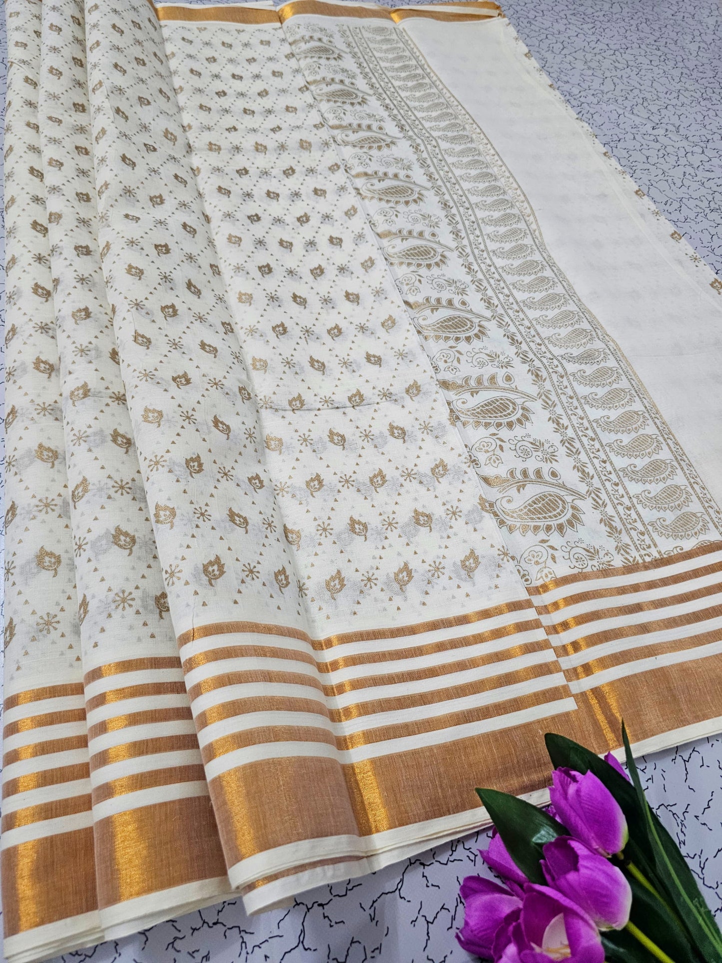 PRINTED WORK Kerala COTTON SAREES