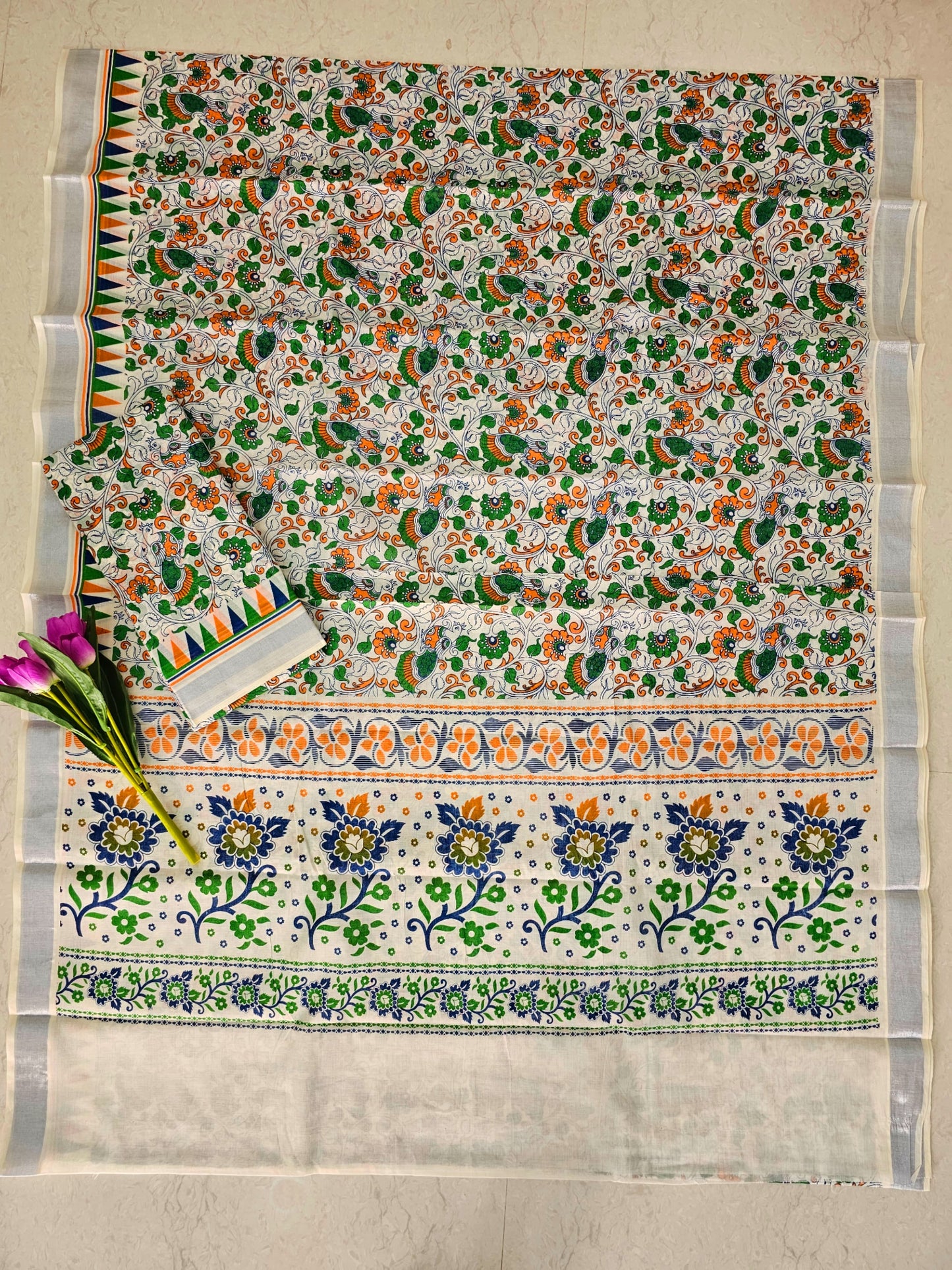 PRINTED WORK Kerala COTTON SAREES