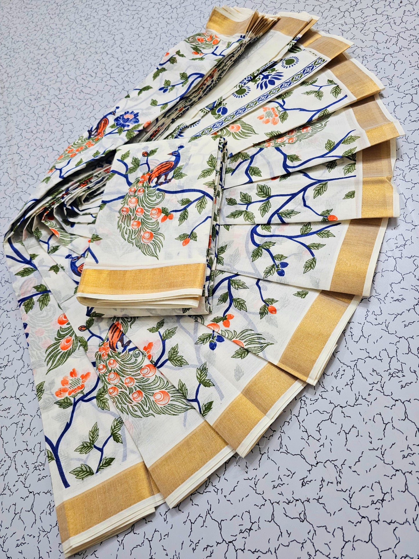 PRINTED WORK Kerala COTTON SAREES