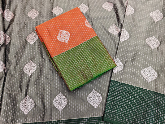 🌺 _Pink Sliver Zari SOFT SILK Sarees _🌺